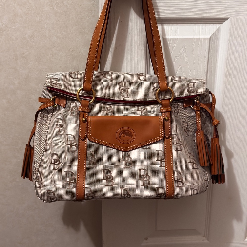 Dooney & Bourke Tan and Cream Signature Tote Bag